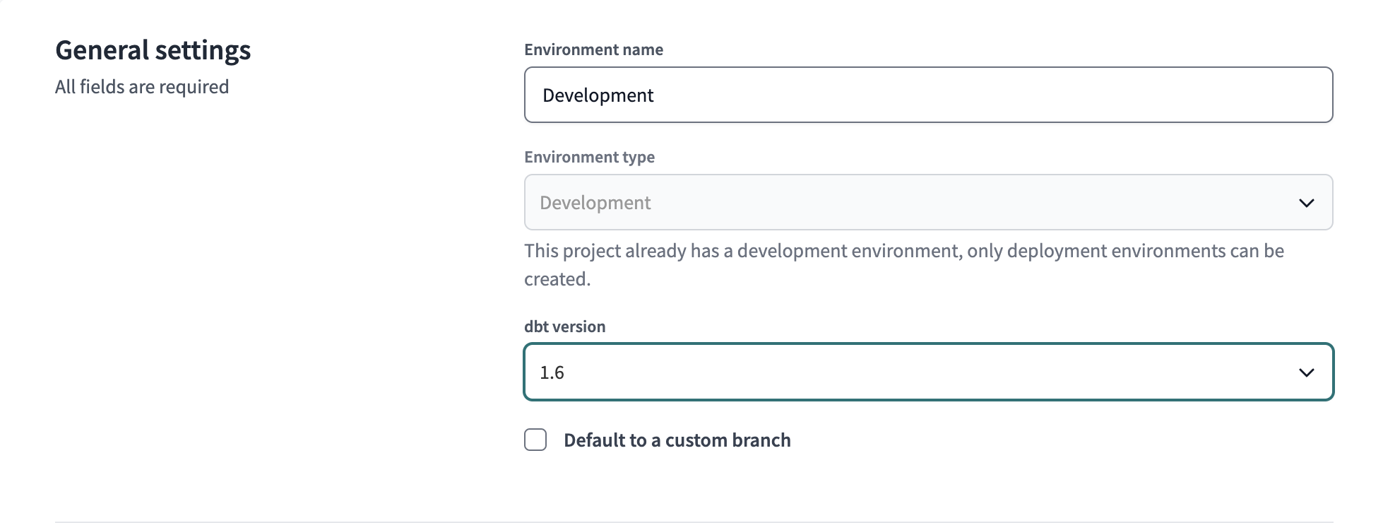 Development environments configured to v1.6 by default.